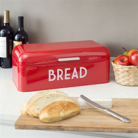 Metal Bread Box with Lid 